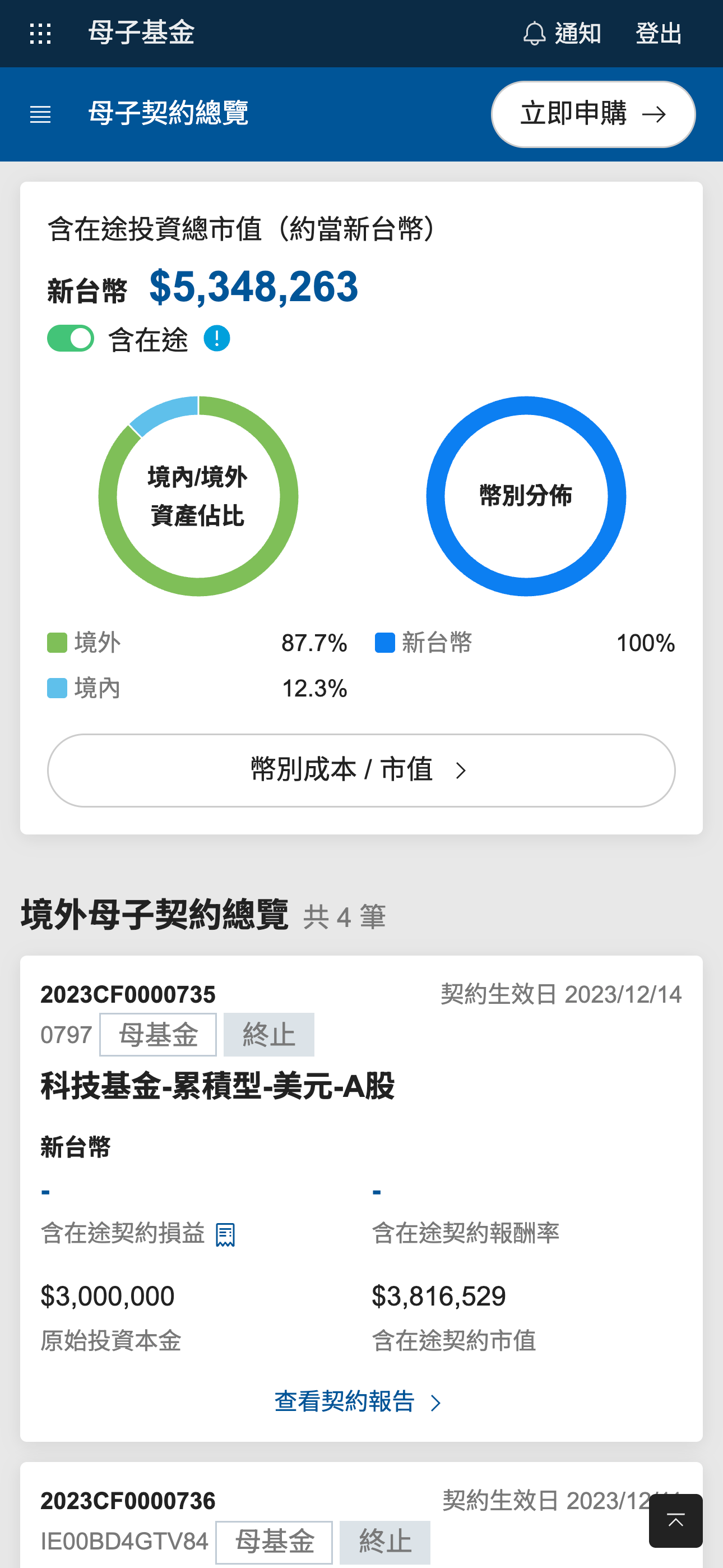 手機版契約總覽 - 響應式設計適配，垂直佈局優化